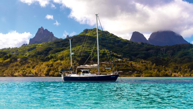South seas island anchorage in Moorea.