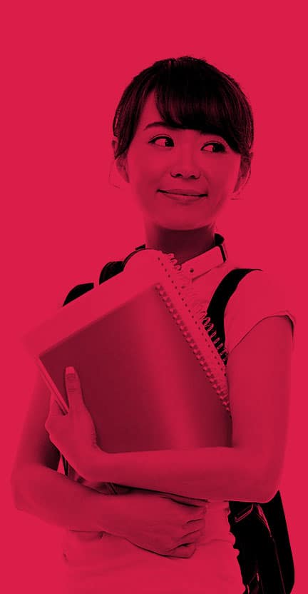 Host - student with books