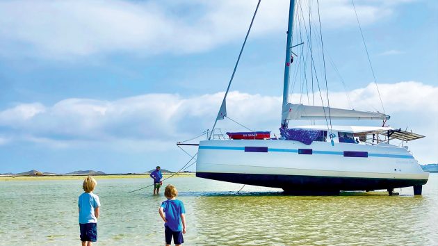Testing the Nautitech’s drying out abilities in the Isles of Scilly