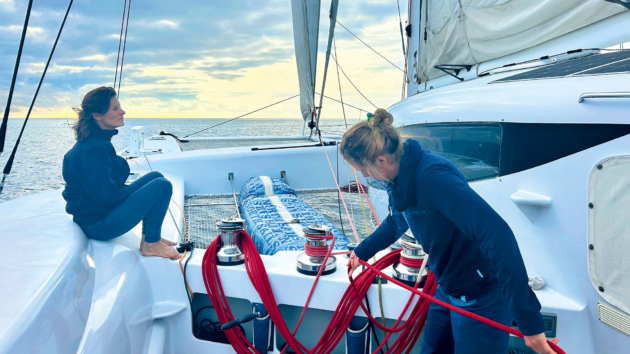 Kopman’s wife and friends at anchor and line handling 